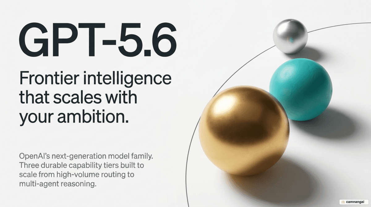 Cover illustration of OpenAI's GPT-5.6 launch with its three model tiers Sol, Terra, and Luna.