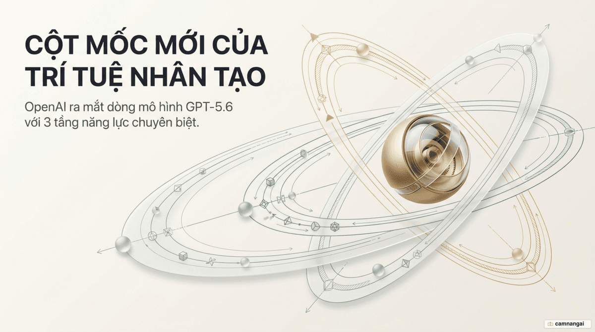 Ảnh bìa minh hoạ đợt ra mắt GPT-5.6 của OpenAI với ba tầng mô hình Sol, Terra và Luna.