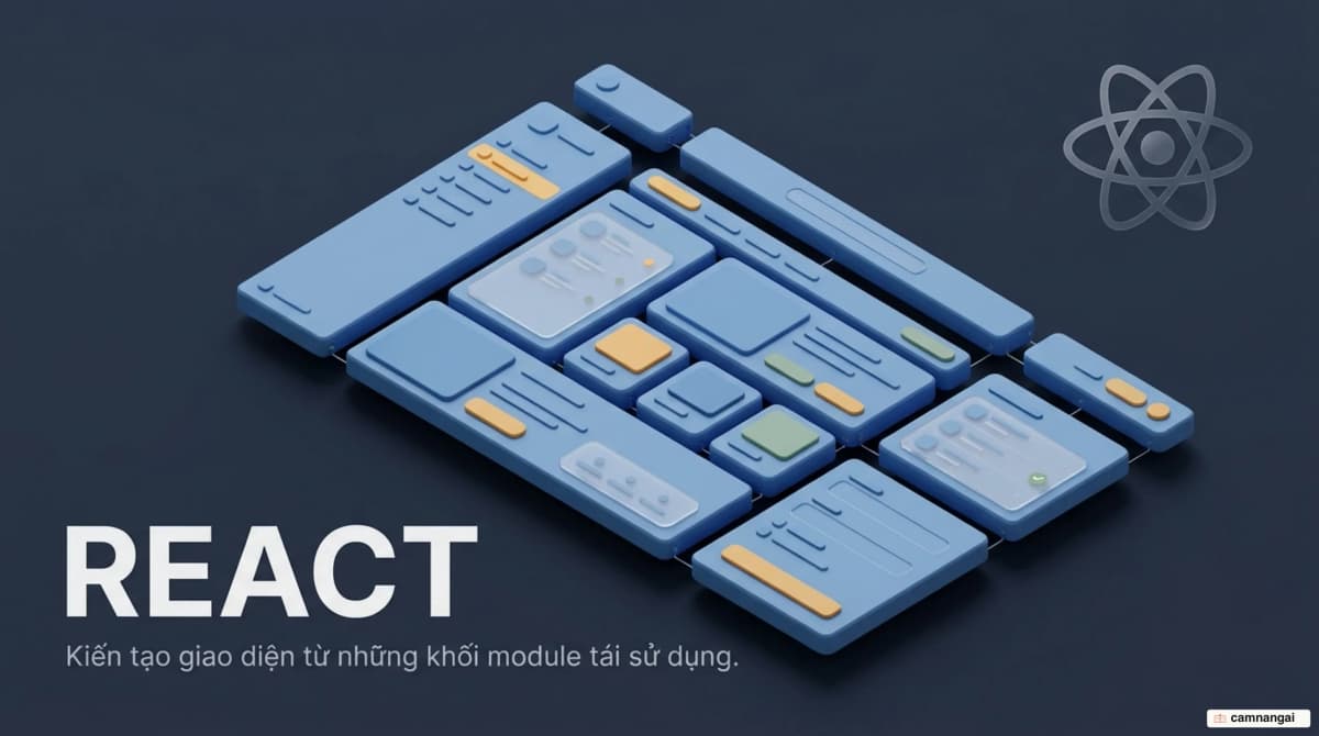 React là thư viện JavaScript dựng giao diện web từ những component nhỏ, tái sử dụng được