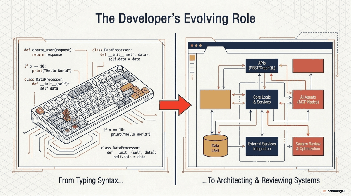 How AI shifts the back-end developer's role: from typing code to architecting and reviewing what AI generates
