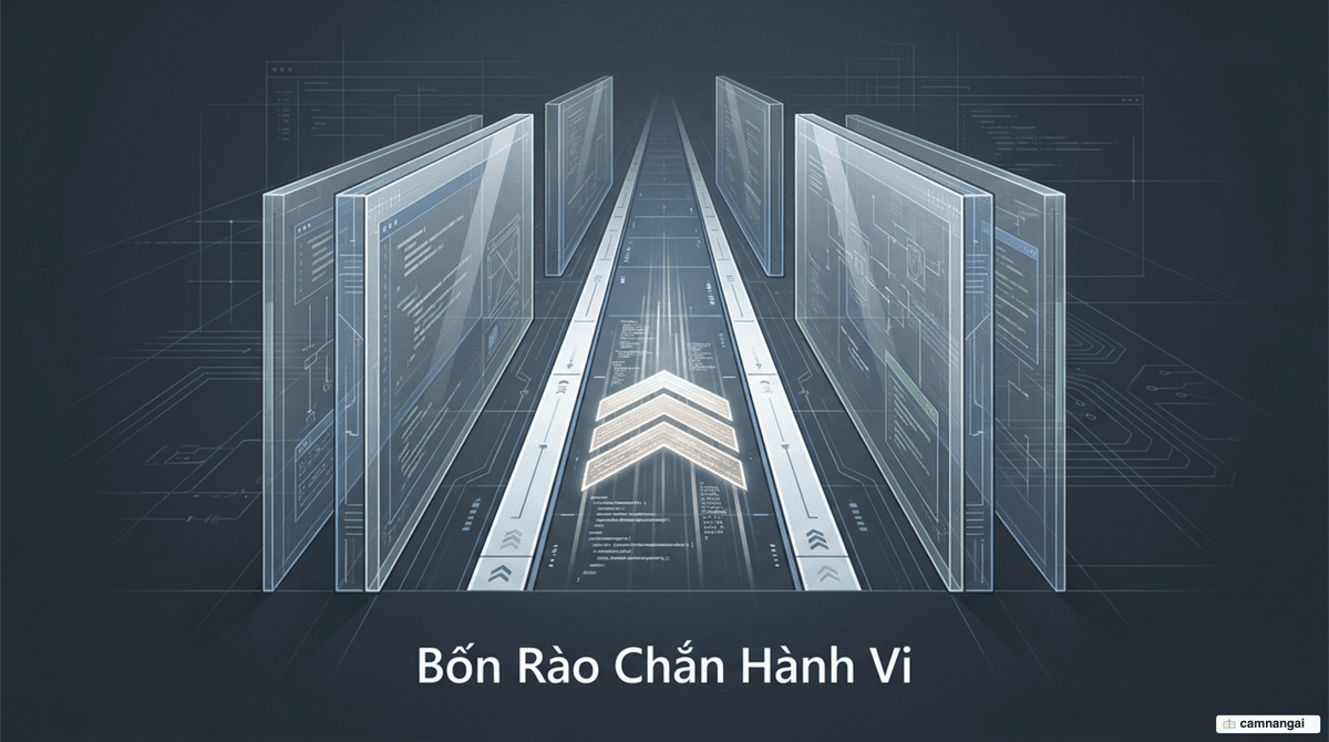 Bốn rào chắn hành vi từ file CLAUDE.md dẫn dắt một AI coding agent viết code cẩn thận hơn