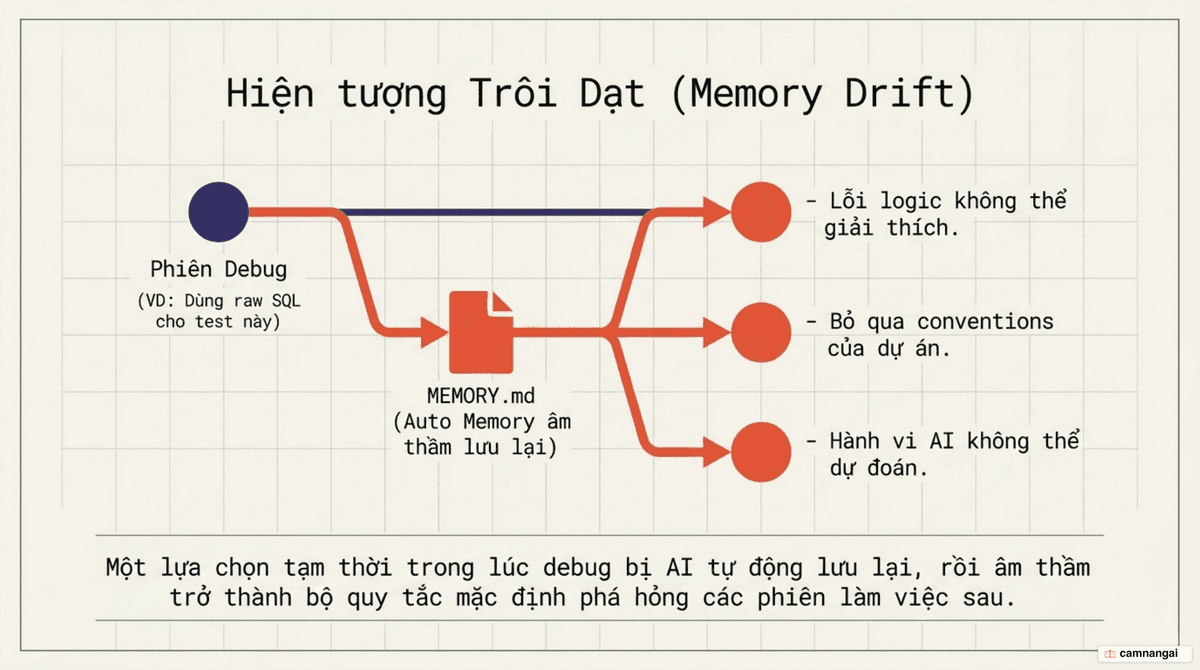 Minh hoạ hành vi trôi dạt: một lựa chọn tạm thời trong một phiên trở thành mặc định toàn cục ở các phiên sau