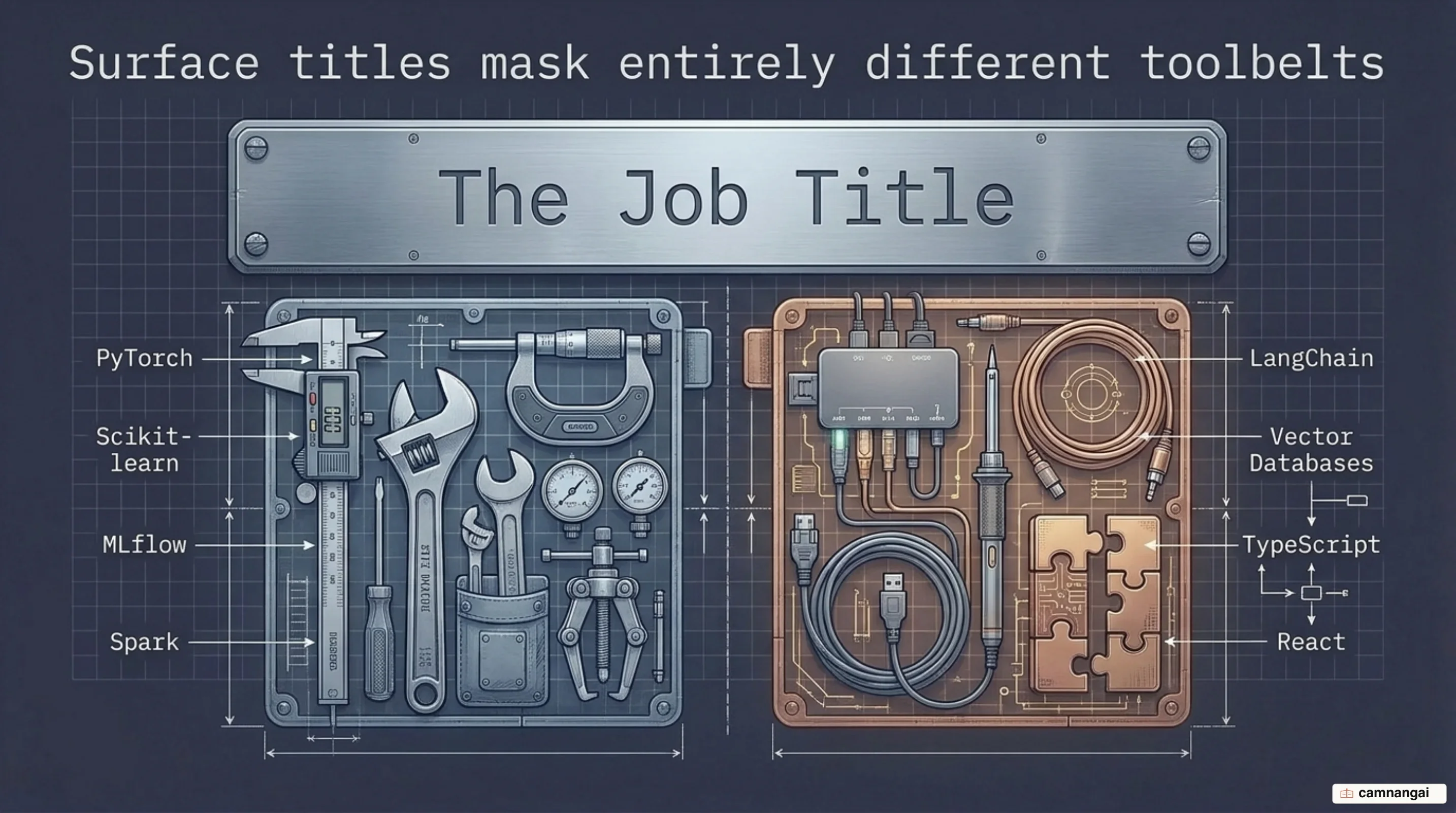 The same job title line on a posting with a completely different toolset and daily work underneath