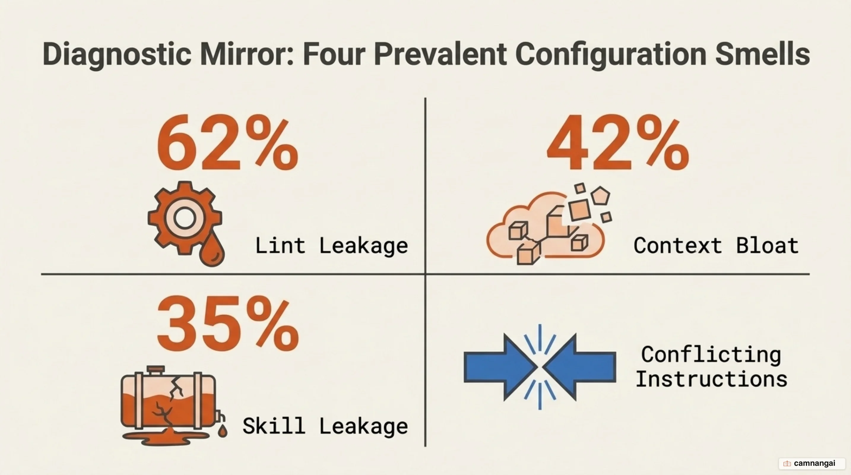 Four most common configuration smells in open-source AI agent repositories