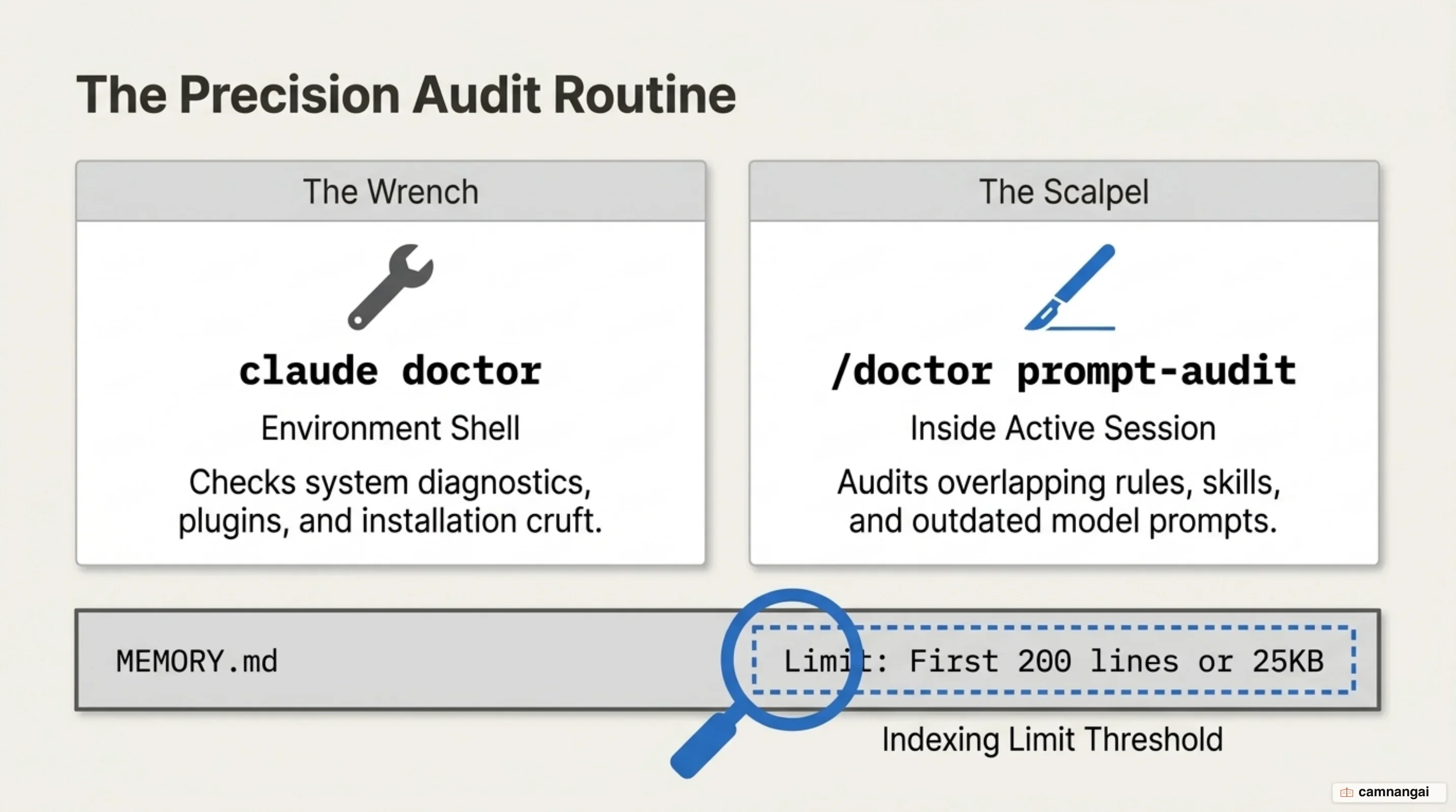 The practical audit routine for AI coding agents: prompt audit and memory management