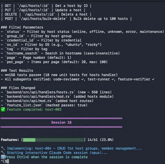 Screenshot of Claude Code running in a terminal alongside an AGENTS.md/CLAUDE.md configuration file — a real-world harness wrapped around the model