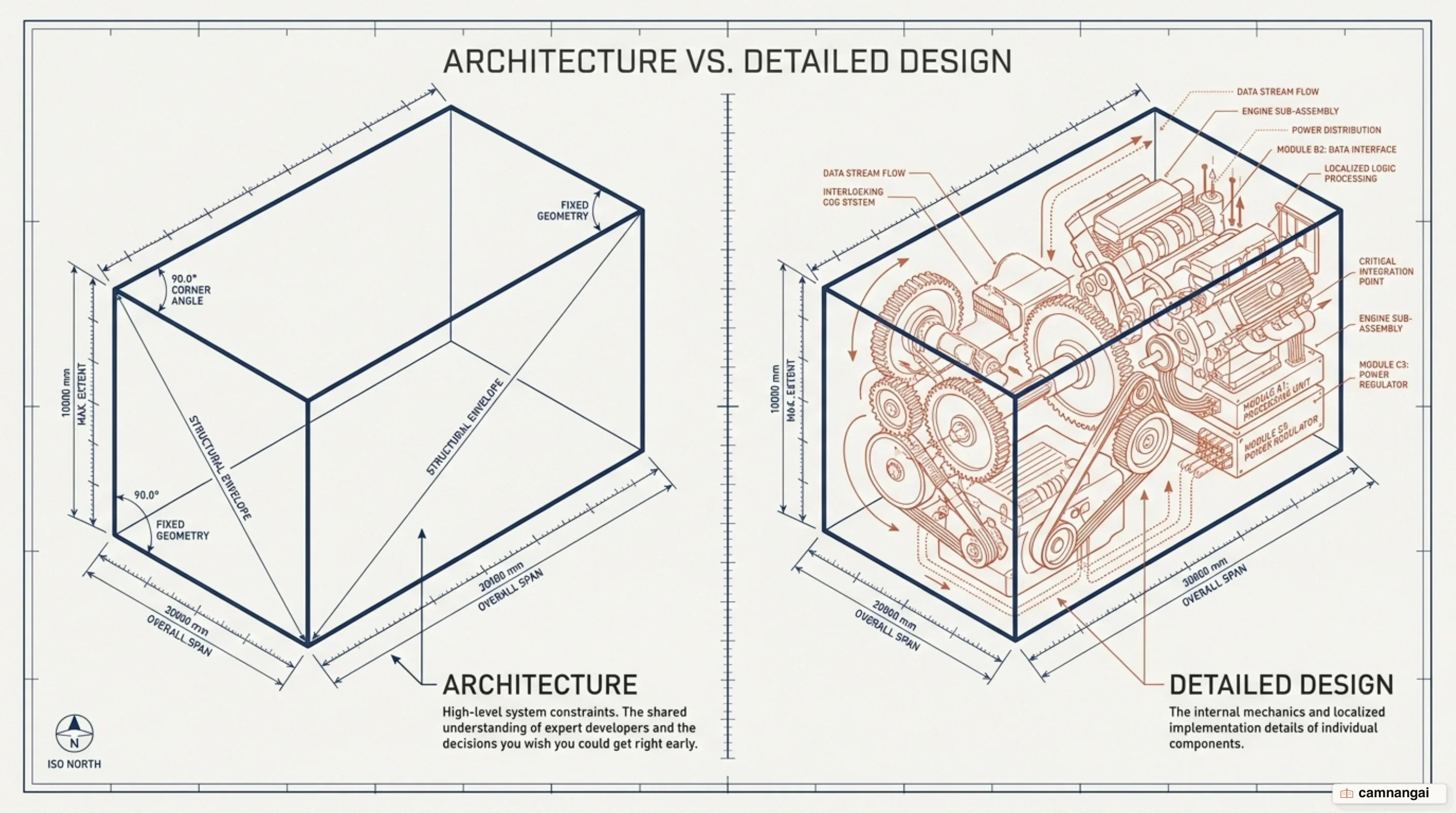 The boundary between high-level architecture and detailed component design
