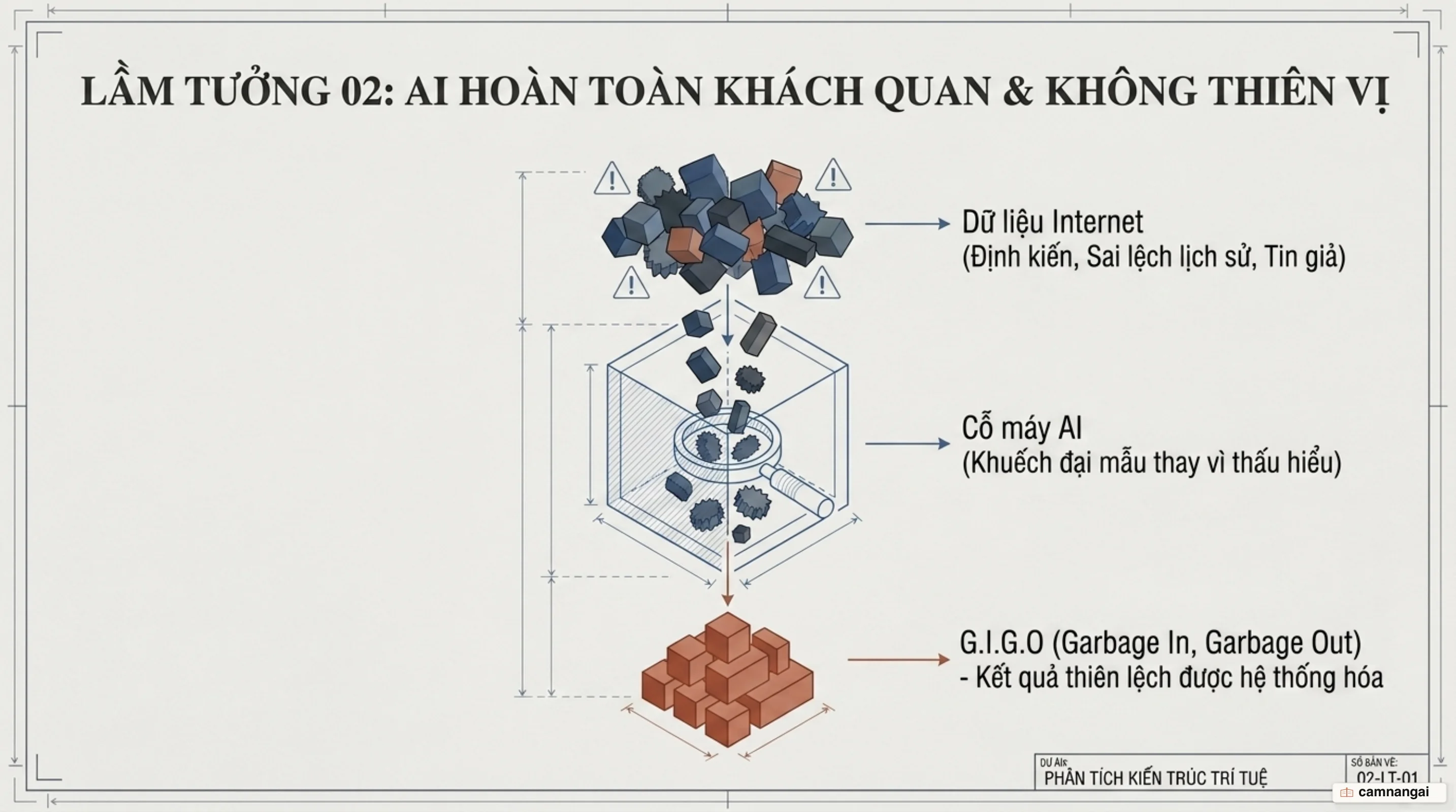 Sơ đồ GIGO: dữ liệu thiên lệch đưa vào thì kết quả thiên lệch đưa ra