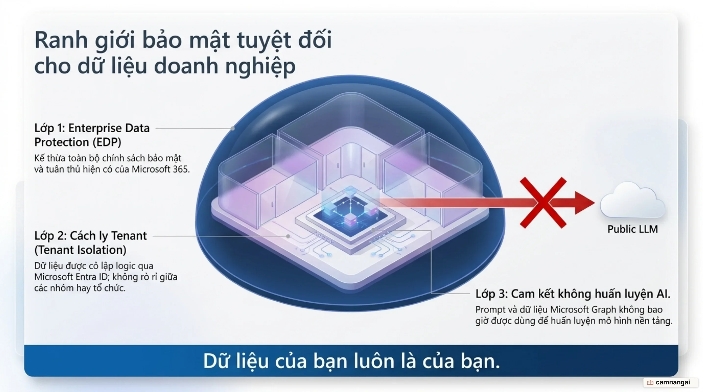 Mô hình bảo vệ dữ liệu doanh nghiệp và ranh giới tenant trong Microsoft 365 Copilot