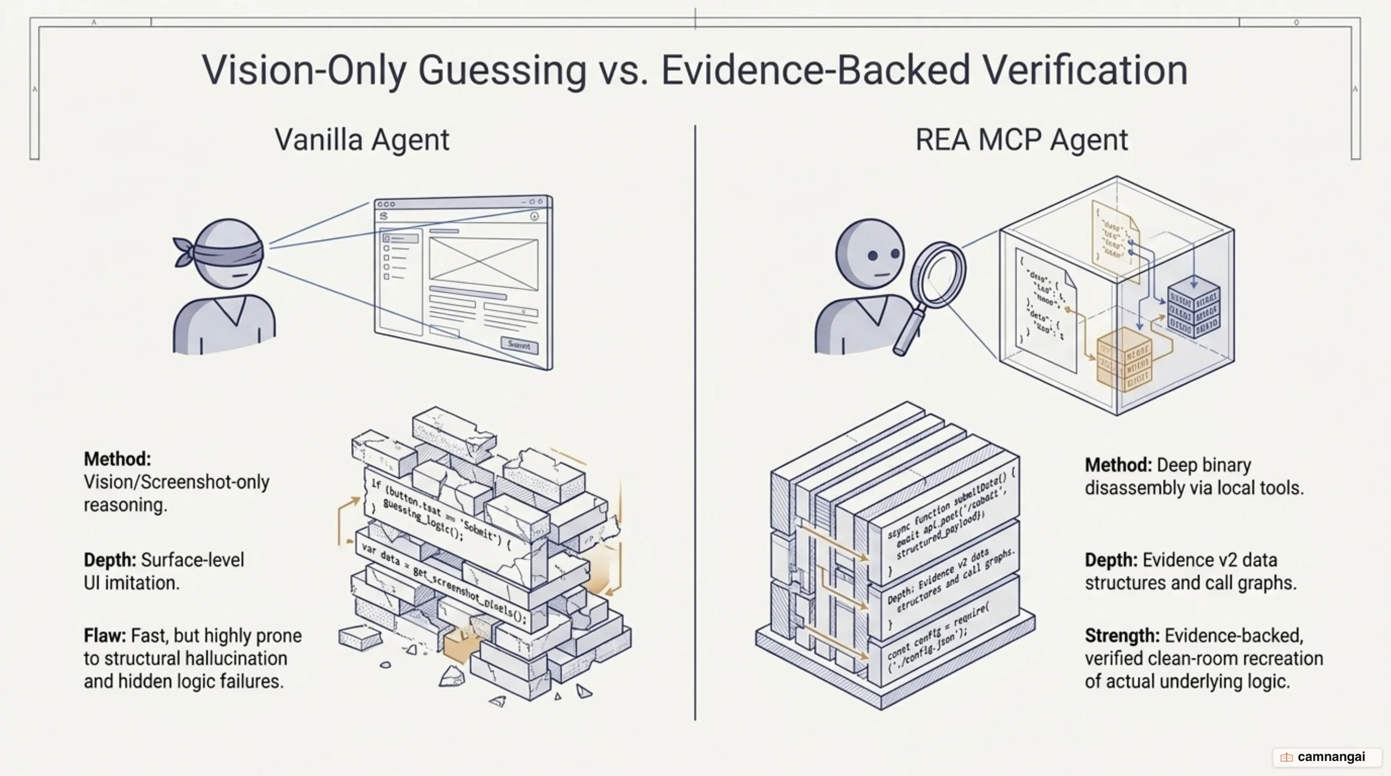 Benchmarking Vanilla Agent against REA MCP Agent in app reverse engineering