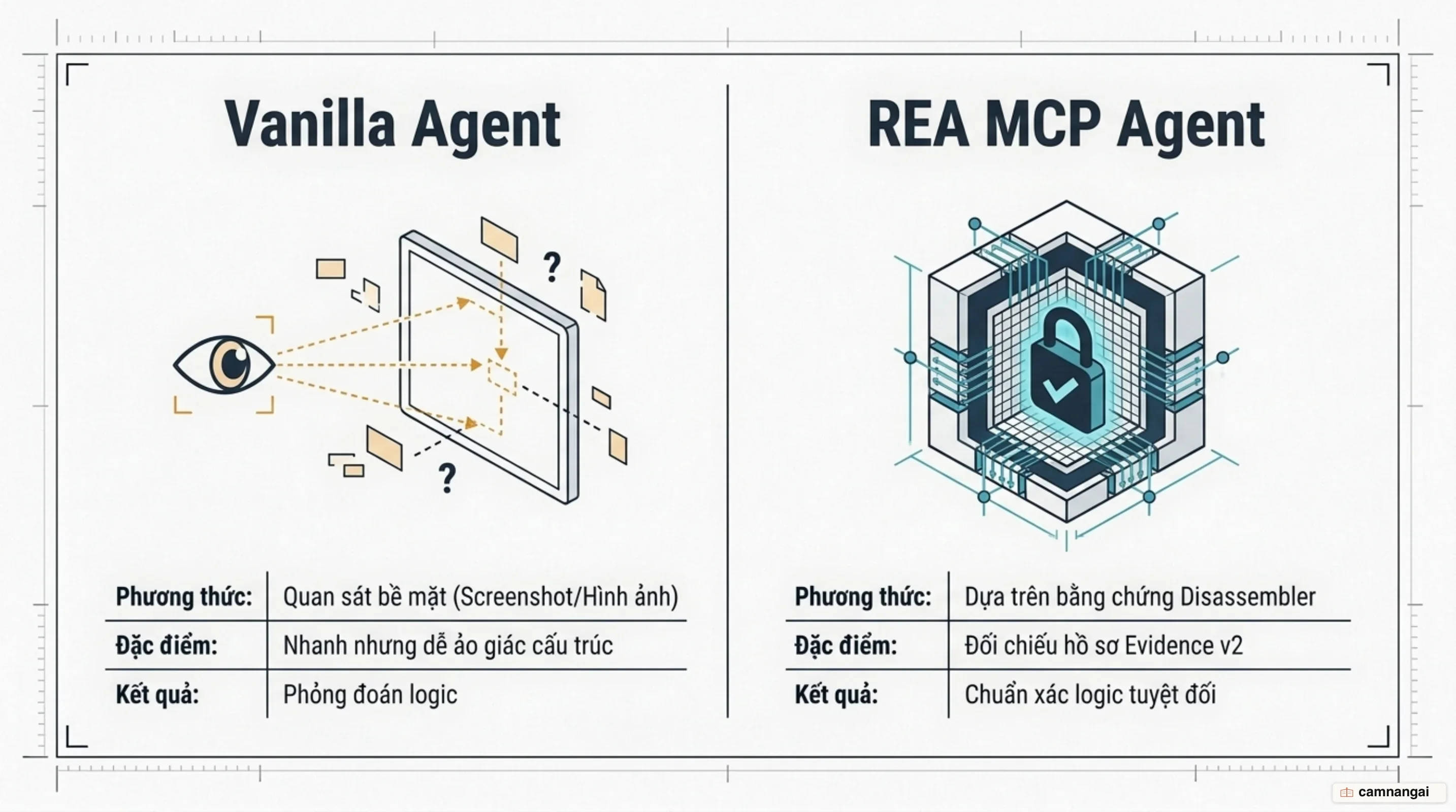So sánh Vanilla Agent và REA MCP Agent khi phân tích tái tạo ứng dụng