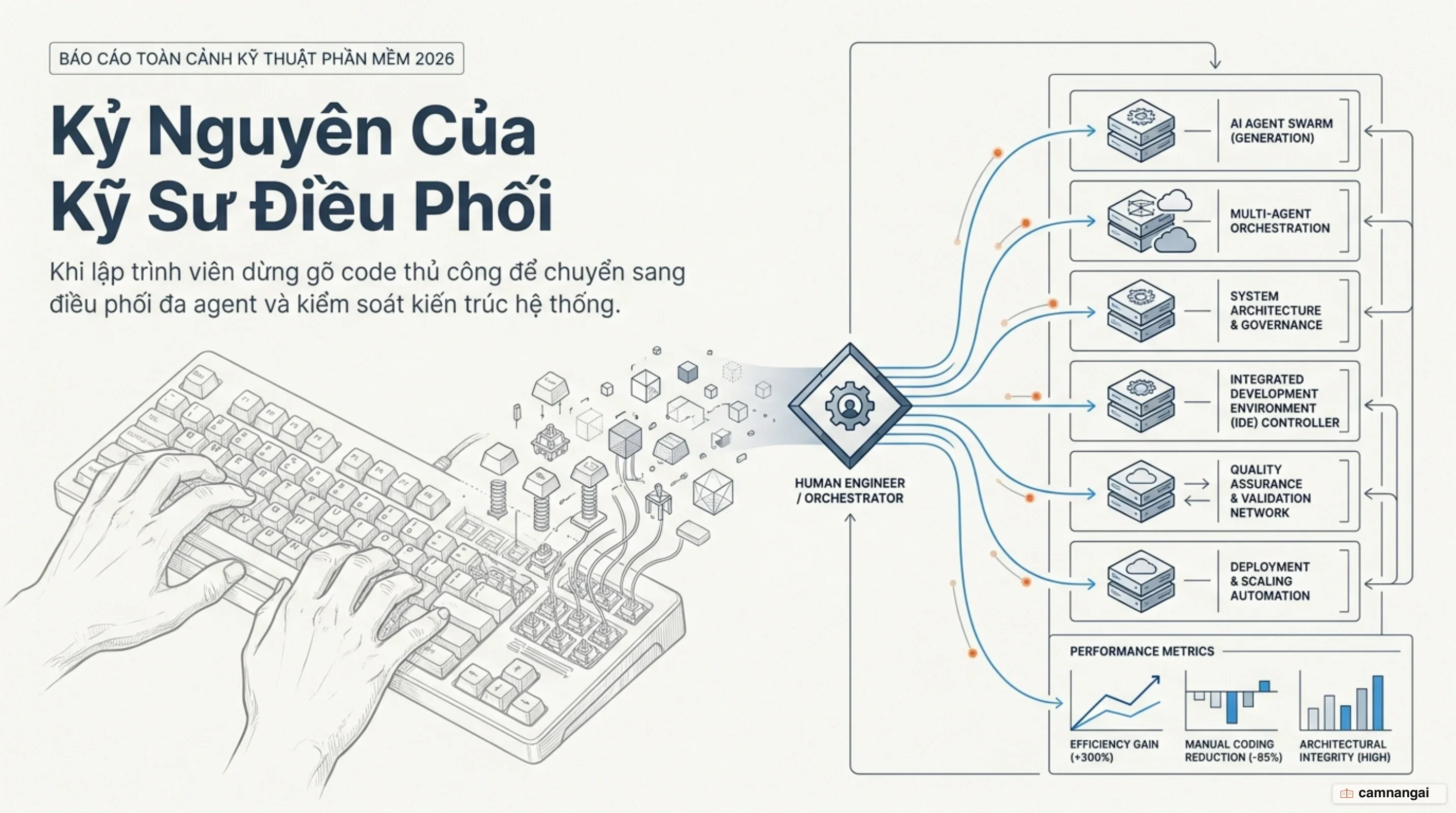 Bức tranh ngành công nghệ năm 2026: Khi kỹ sư chuyển từ gõ code thủ công sang điều phối đa agent