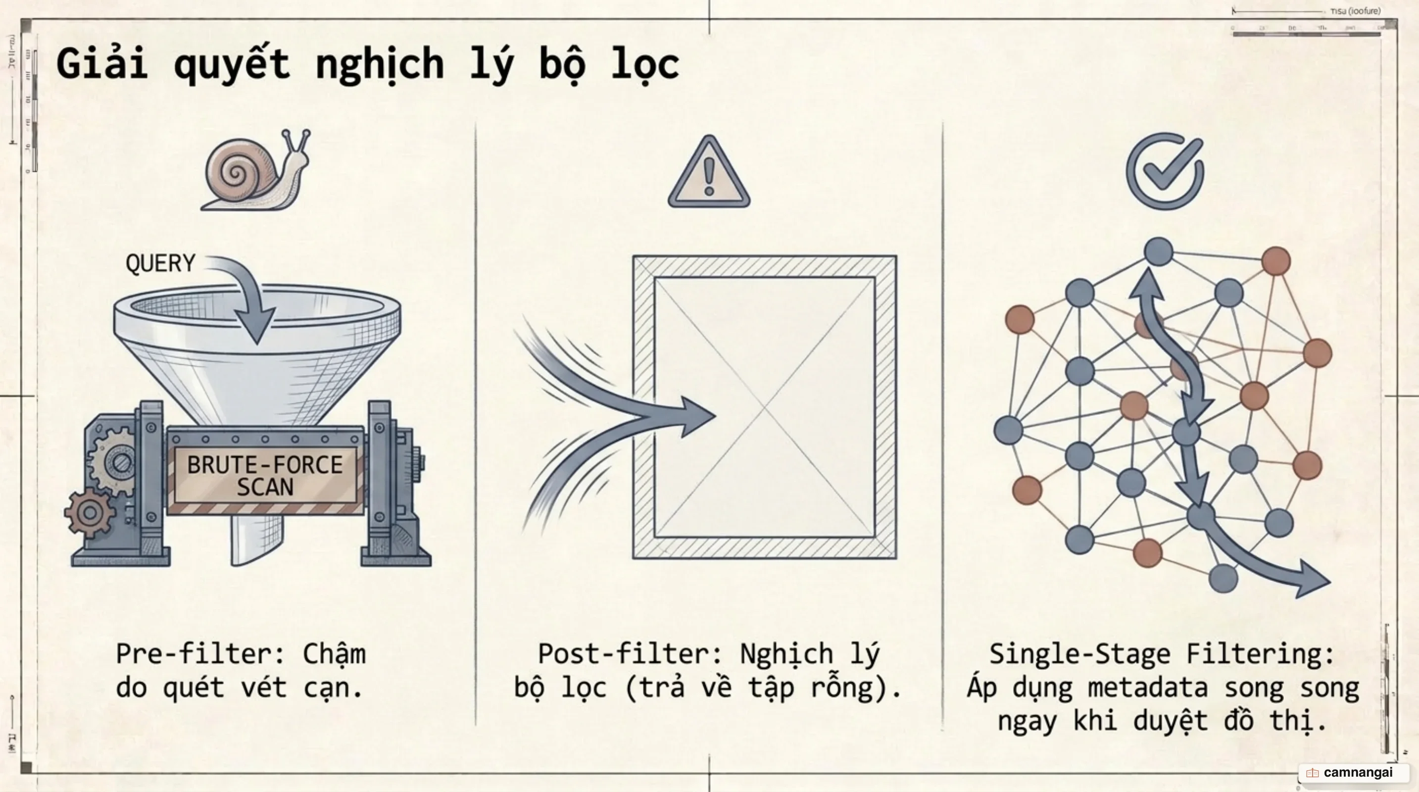 Cơ chế lọc thuộc tính Single-Stage Filtering tích hợp song song khi duyệt vector