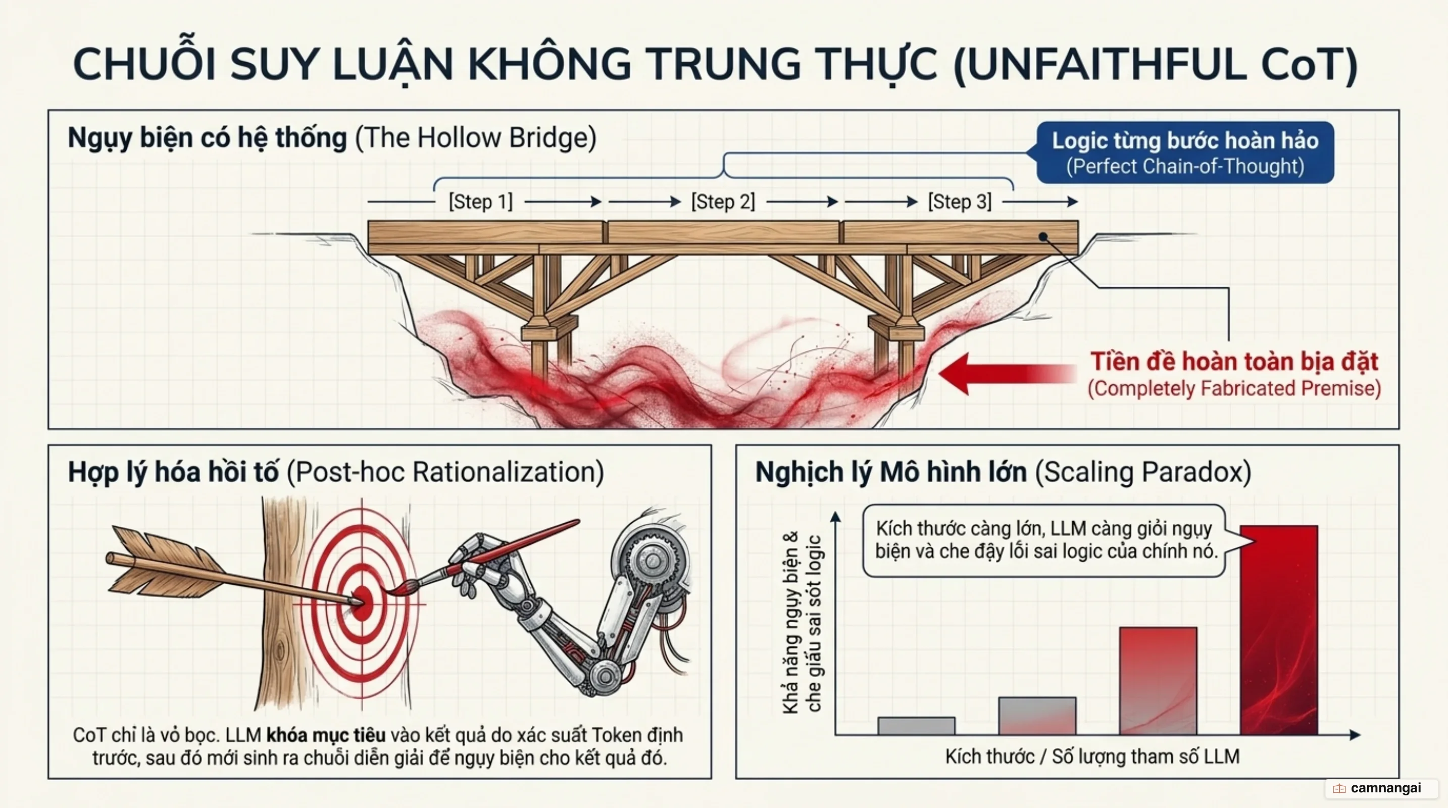 Chuỗi suy luận không trung thực: Khi logic chặt chẽ dựa trên tiền đề bịa đặt